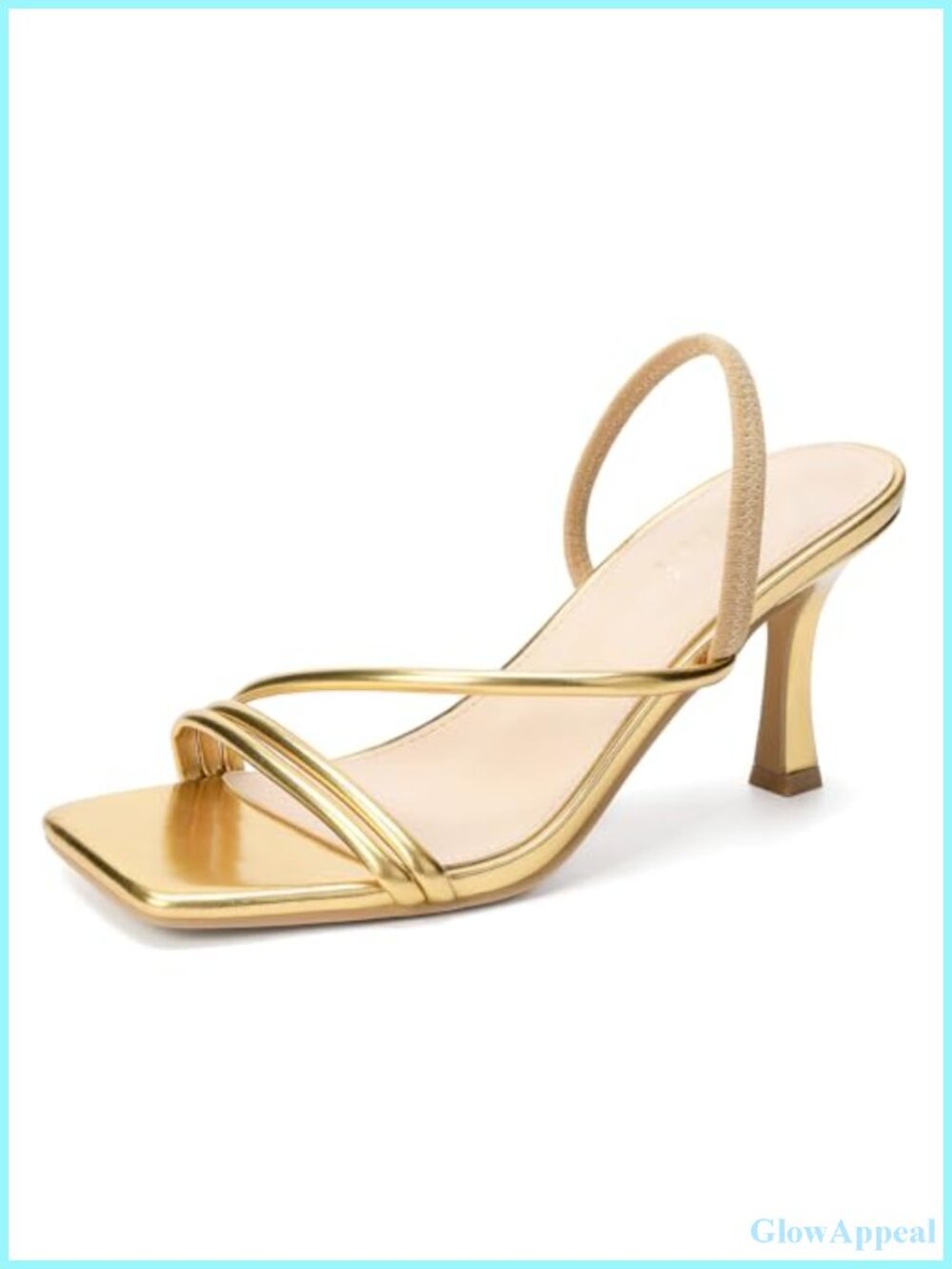 Kitten Strappy Heels Square Open Toe Ankle Strap Slingback Sandals